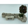 Mur de Gordes TGM + banc + arbre PM - Décor pour Santons de Provence - LADV