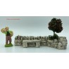 Mur de Gordes TGM + banc + arbre PM - Décor pour Santons de Provence - LADV