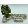 Mur de Gordes TGM + abreuvoir + arbre PM - Décor pour Santons de Provence - LADV