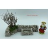 Mur de Gordes TGM + abreuvoir + thym - Décor pour Santons de Provence - LADV