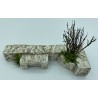 Mur de pierres TGM + banc + thym - Décors de crèche de Provence - LADV