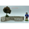 Mur de pierres TGM + abreuvoir + arbre PM - Décors de crèche de Provence - LADV