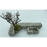 Mur de pierres TGM + abreuvoir + thym - Décors de crèche de Provence - LADV