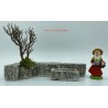 Mur de pierres TGM + abreuvoir + thym - Décors de crèche de Provence - LADV