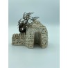 Borie ronde GM + mur de Gordes GM + thym - Décor pour crèche provençale - LADV