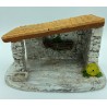 Étable toit pente + socle GM - Décor de crèche de Noël - LADV