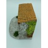 Étable toit plat + roche PM - Décor de crèche de Noël - LADV