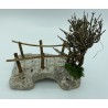 Pont de bois + arbre GM - Décor pour crèche de Provence