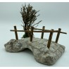 Pont de bois + arbre GM - Décor pour crèche de Provence
