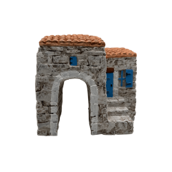Maison 2 toits + escaliers GM - Décor pour Santons de Provence