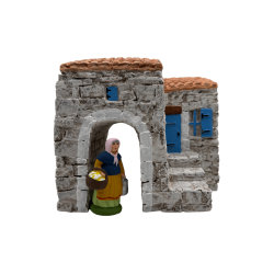 Maison 2 toits + escaliers GM - Décor pour Santons de Provence