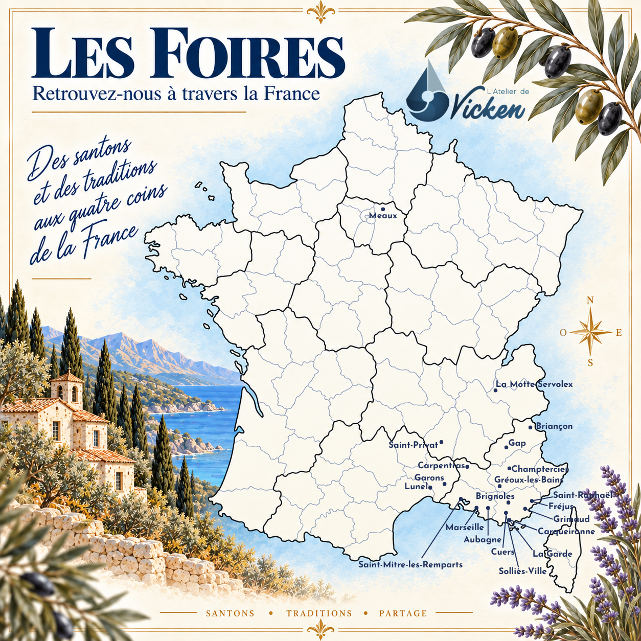 Carte des foires L'Atelier de Vicken